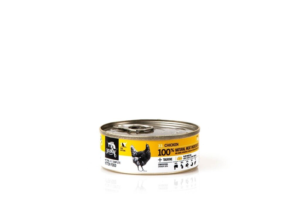 3Coty Nassfutter mit Huhn für Kätzchen, 80 g