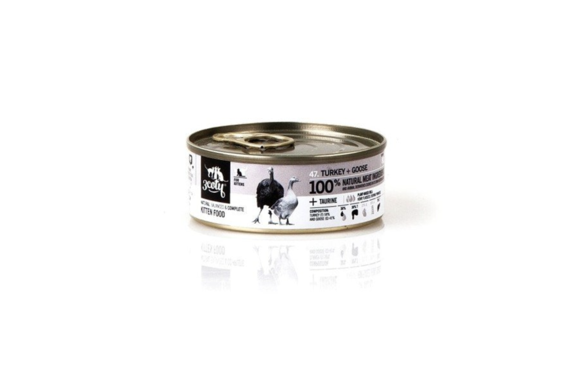 3Coty cibo umido con tacchino e oca per gattini, 80 g
