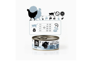 3Coty Nassfutter mit Pute und Huhn für ausgewachsene Katzen, 80 g 2