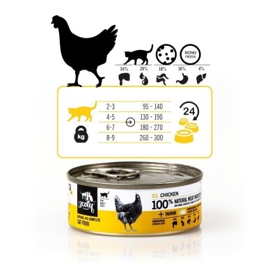 3COTY konservai katėms su vištiena, 80 g 2