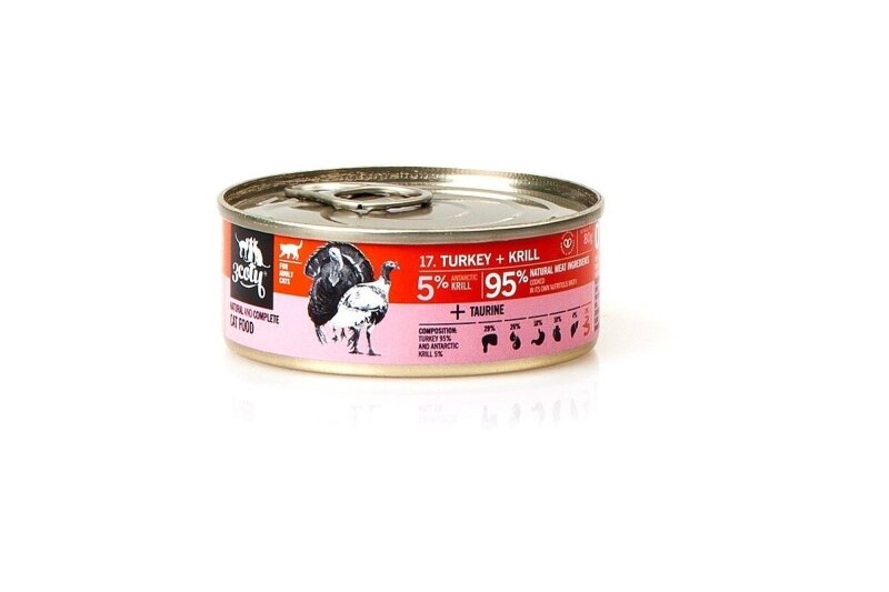 3Coty Nassfutter mit Truthahn und Krill für erwachsene Katzen, 80 g