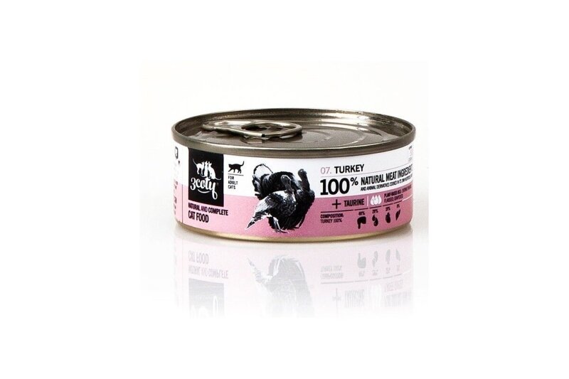 3Coty Nassfutter mit Truthahn für erwachsene Katzen, 80 g