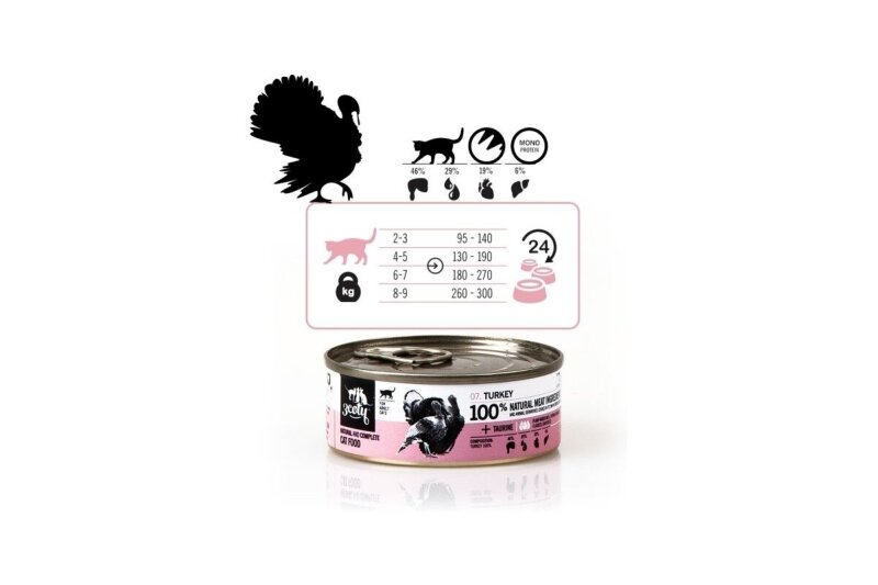 3Coty Nassfutter mit Truthahn für erwachsene Katzen, 80 g 1
