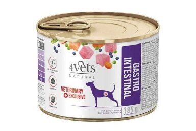4Vets Natural Gastro Intestinal comida húmida para cães com peru, salmão e peixe, 185 g