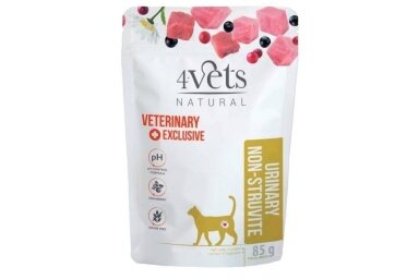 4Vets Natural Urinary No Struvit kissan säilykeruoka kalkkunalla, 85 g