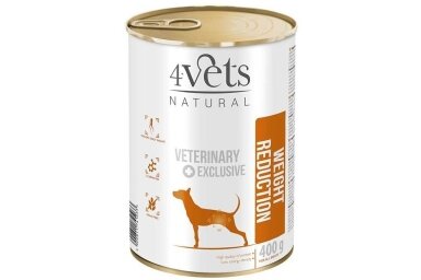 4Vets Natural Weight Reduction patê para cães com peru, 400 g