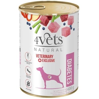 4Vets Natural Diabetes koerakonserv kalkuniga, 400 g 4Vets Natural Diabetes koerakonserv kalkuniga, 400 g