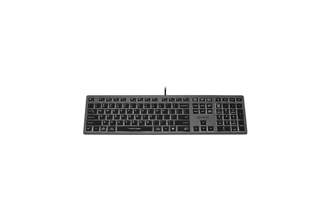 A4Tech FSTYLER FX60H kabelgebundene Tastatur, schwarz-grau, mit weißen beleuchteten Tasten A4Tech FSTYLER FX60H kabelgebundene Tastatur, schwarz-grau, mit weißen beleuchteten Tasten