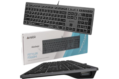 A4Tech FSTYLER FX60H kabelgebundene Tastatur, schwarz-grau, mit weißen beleuchteten Tasten 6 A4Tech FSTYLER FX60H kabelgebundene Tastatur, schwarz-grau, mit weißen beleuchteten Tasten 6