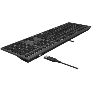 A4Tech FSTYLER FX60H juhtmega klaviatuur, must-hall, valge taustvalgustusega klahvidega 4