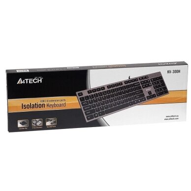 A4Tech KV-300H membraninė laidinė klaviatūra, juoda-pilka (USB) 5