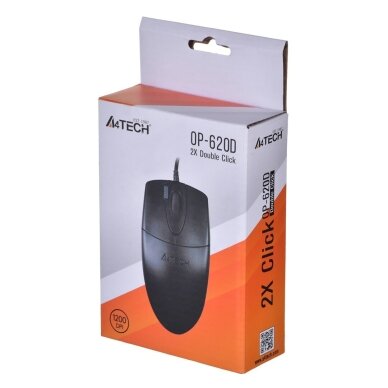A4Tech OP-620D pelė, skirta abiem rankoms, USB A tipo, optinė, 800 DPI 2 A4Tech OP-620D pelė, skirta abiem rankoms, USB A tipo, optinė, 800 DPI 2