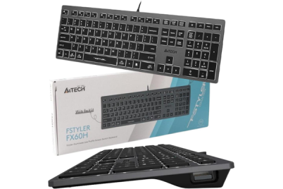 A4Tech FSTYLER FX60H kabelgebundene Tastatur, schwarz-grau, mit weißen beleuchteten Tasten 6 A4Tech FSTYLER FX60H kabelgebundene Tastatur, schwarz-grau, mit weißen beleuchteten Tasten 6