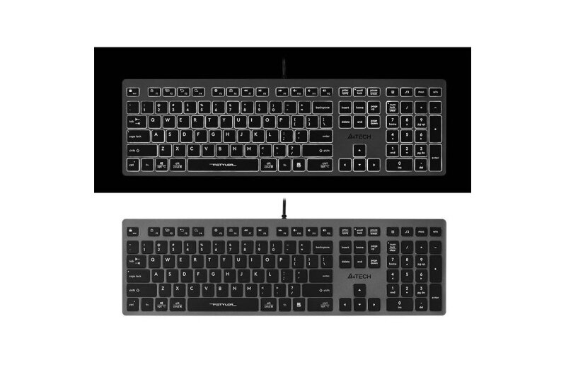 A4Tech FSTYLER FX60H kabelgebundene Tastatur, schwarz-grau, mit weißen beleuchteten Tasten 2 A4Tech FSTYLER FX60H kabelgebundene Tastatur, schwarz-grau, mit weißen beleuchteten Tasten 2