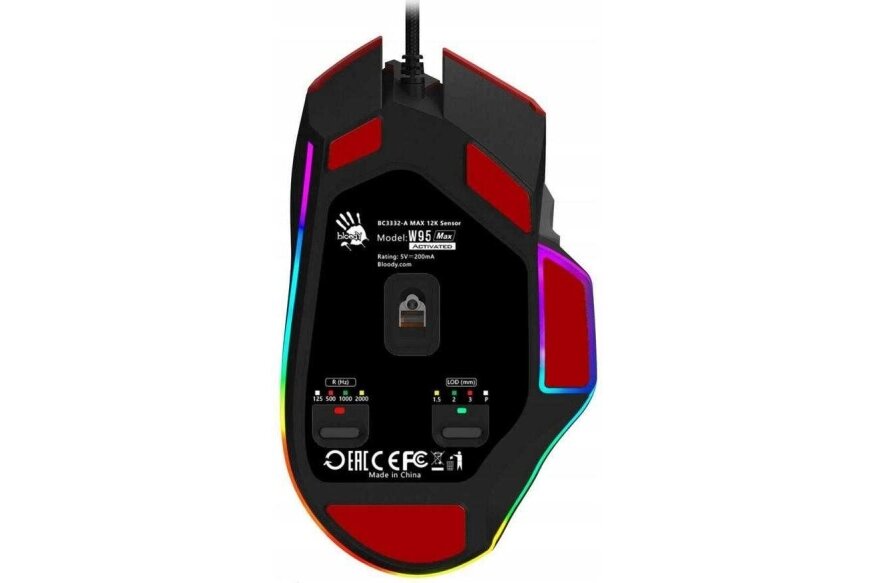 A4Tech W95MAX USB Gaming-Maus, rot-schwarz 4