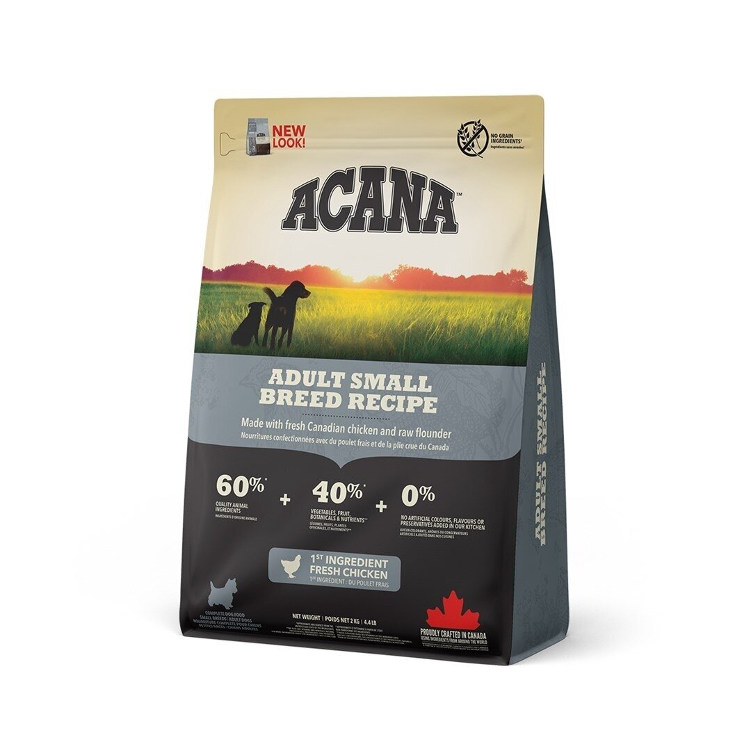 Acana HERITAGE suaugusių mažų veislių šunų sausas maistas 2 kg