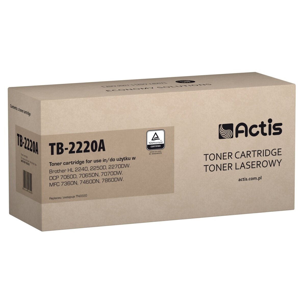 Actis TB-2220A toneris (Brother TN2220 pakaitalas; standartinis; 2600 puslapių; juodas)