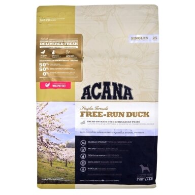 ACANA SINGLES Free-Run Duck Sausas šunų ėdalas su antiena, 2 kg
