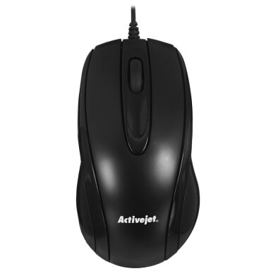 „Activejet AMY-083“ pelė, laidinė, USB (optinė; 1000 DPI; juoda)