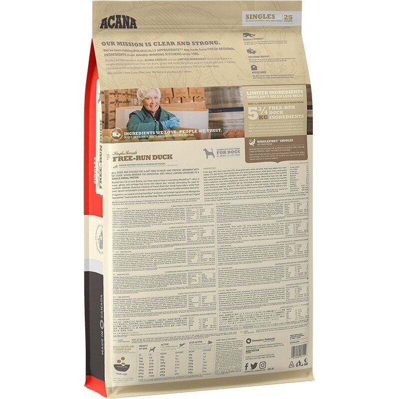 ACANA SINGLES Free-Run Duck dry dog food with duck, 11.4 kg 1 ACANA SINGLES Free-Run Duck dry dog food with duck, 11.4 kg 1