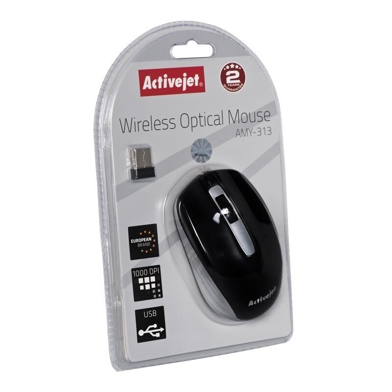 Activejet AMY-313 belaidė optinė pelė, juoda/pilka, 1200 DPI 2 Activejet AMY-313 belaidė optinė pelė, juoda/pilka, 1200 DPI 2