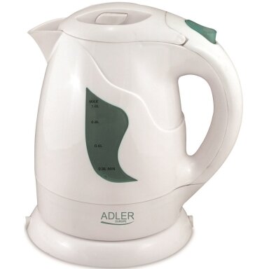 Adler AD 08 su elektriniu virduliu, 1 l, 850 W, baltas