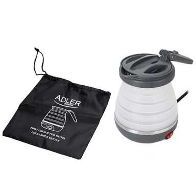 Adler AD 1279 elektrinis virdulys 0,6 l 750 W juoda, balta