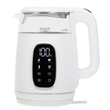 ADLER AD 1305 elektrinis virdulys baltas/sidabrinis