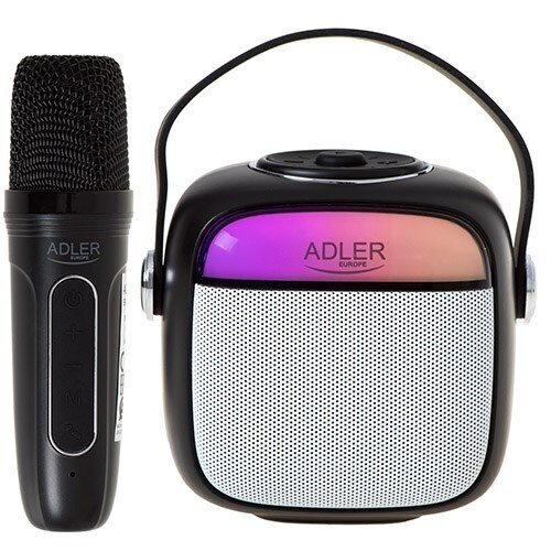 Adler AD 1199 juoda karaoke kolonėlė su mikrofonu - SD/USB/AUX/Bluetooth
