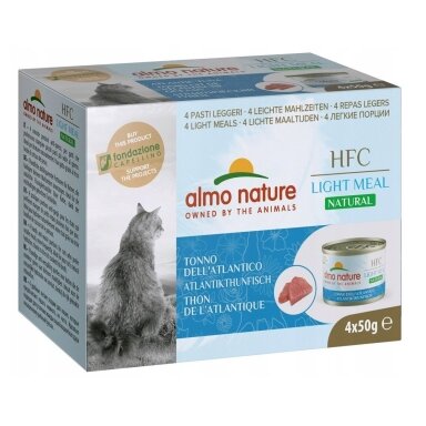ALMO NATURE Light Meal natūralus HFC tunas - šlapias kačių ėdalas - 4 x 50 g