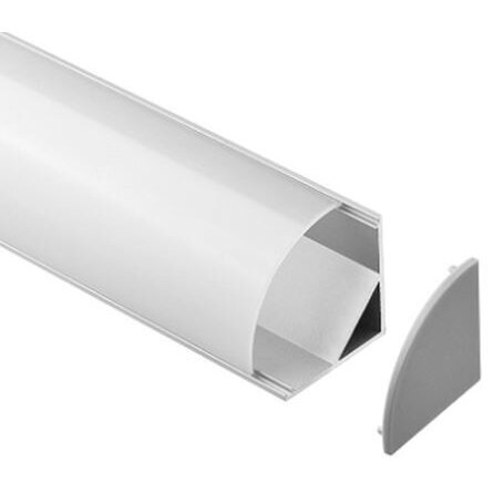 Aliuminio profilis LED juostoms 003W, 3 m, su pieniniu dangteliu
