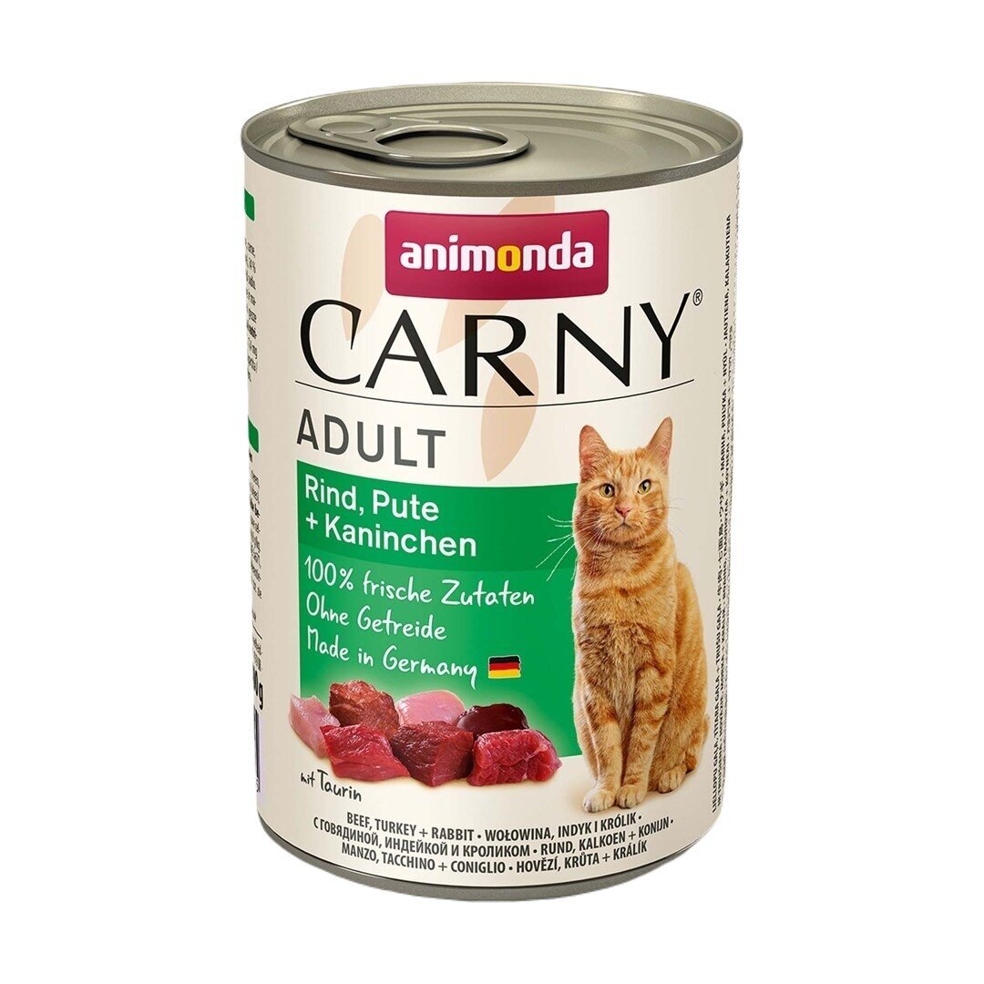 ANIMONDA Carny Adult Beef, Turkey, Rabbit – Wet Cat Food, 400 g