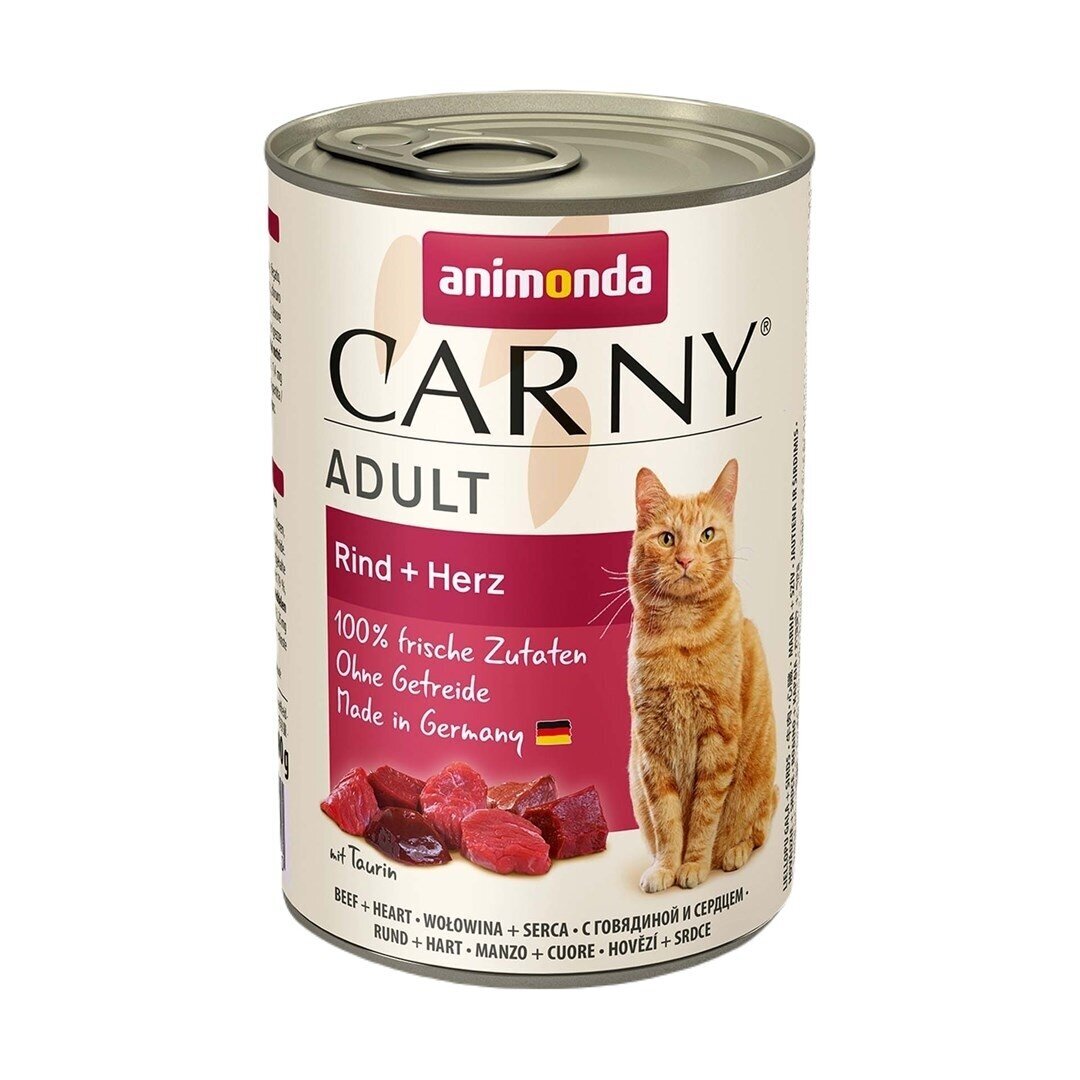 ANIMONDA Carny Adult Beef & Hearts – Wet Cat Food, 400 g
