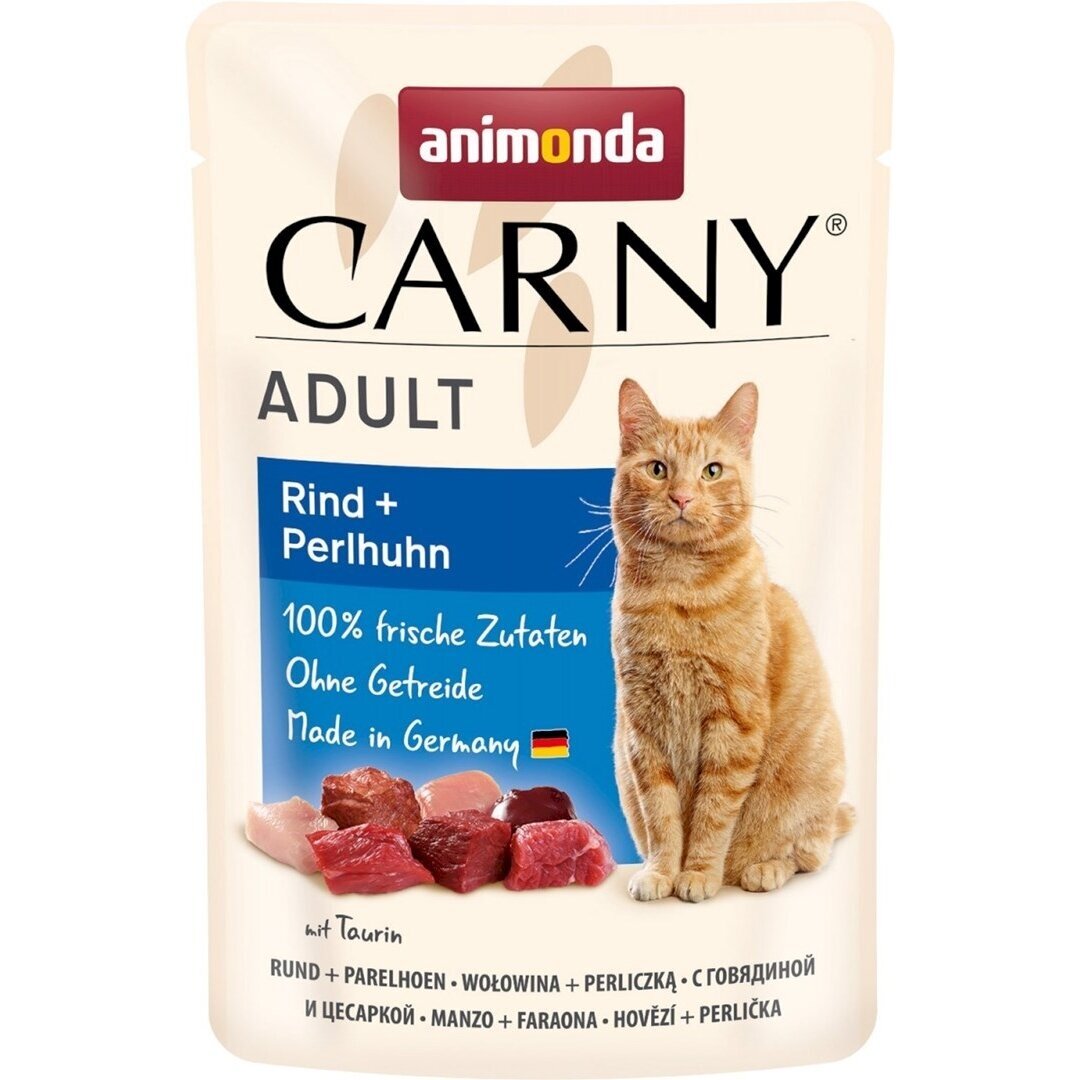 ANIMONDA Carny suaugusių jautienos ir perlinių vištų šlapias kačių ėdalas - 85 g ANIMONDA Carny suaugusių jautienos ir perlinių vištų šlapias kačių ėdalas - 85 g