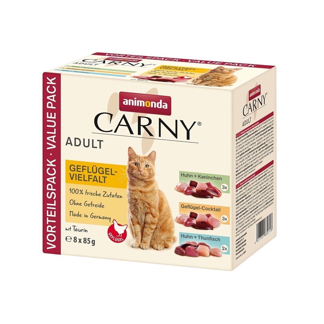 ANIMONDA Carny suaugusių paukštienos mišinys - šlapias kačių ėdalas - 8 x 85 g ANIMONDA Carny suaugusių paukštienos mišinys - šlapias kačių ėdalas - 8 x 85 g