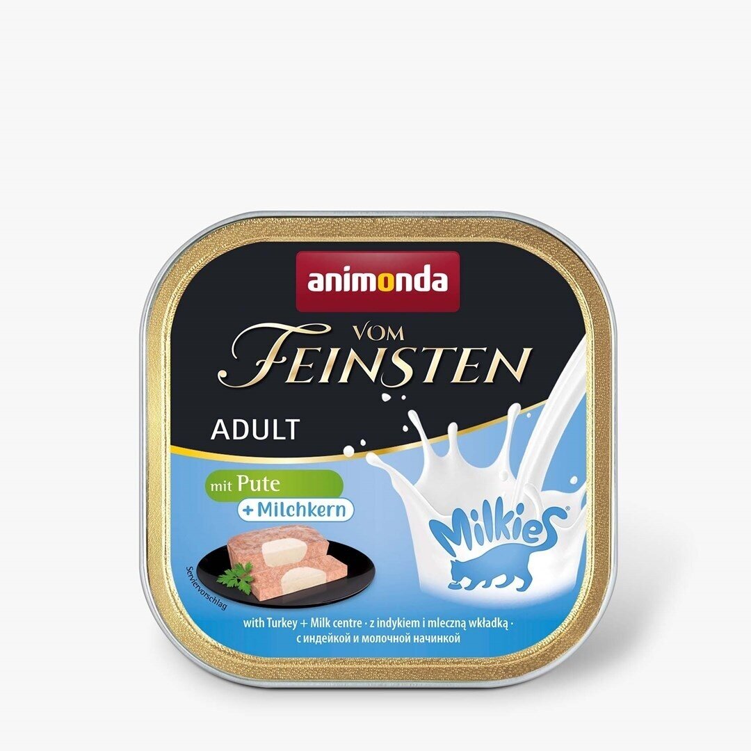 ANIMONDA Vom Feinsten šlapias kačių ėdalas suaugusioms katėms su kalakutiena ir pieno įdaru - 100 g ANIMONDA Vom Feinsten šlapias kačių ėdalas suaugusioms katėms su kalakutiena ir pieno įdaru - 100 g