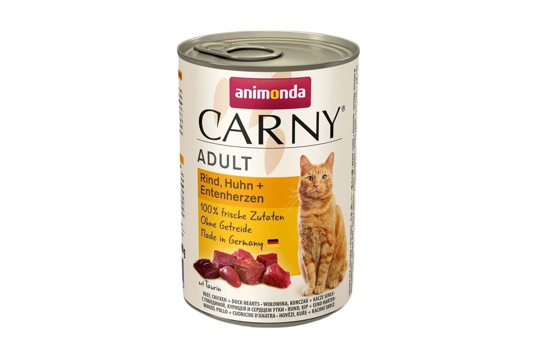 ANIMONDA Carny Adult Rind, Huhn und Entenherzen – Nassfutter für Katzen, 400 g ANIMONDA Carny Adult Rind, Huhn und Entenherzen – Nassfutter für Katzen, 400 g