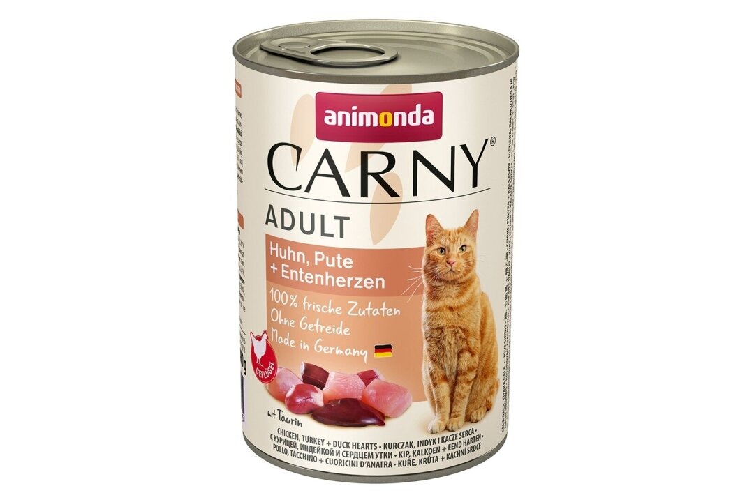 ANIMONDA Carny Adult Huhn, Pute, Entenherzen – Nassfutter für Katzen, 400 g ANIMONDA Carny Adult Huhn, Pute, Entenherzen – Nassfutter für Katzen, 400 g
