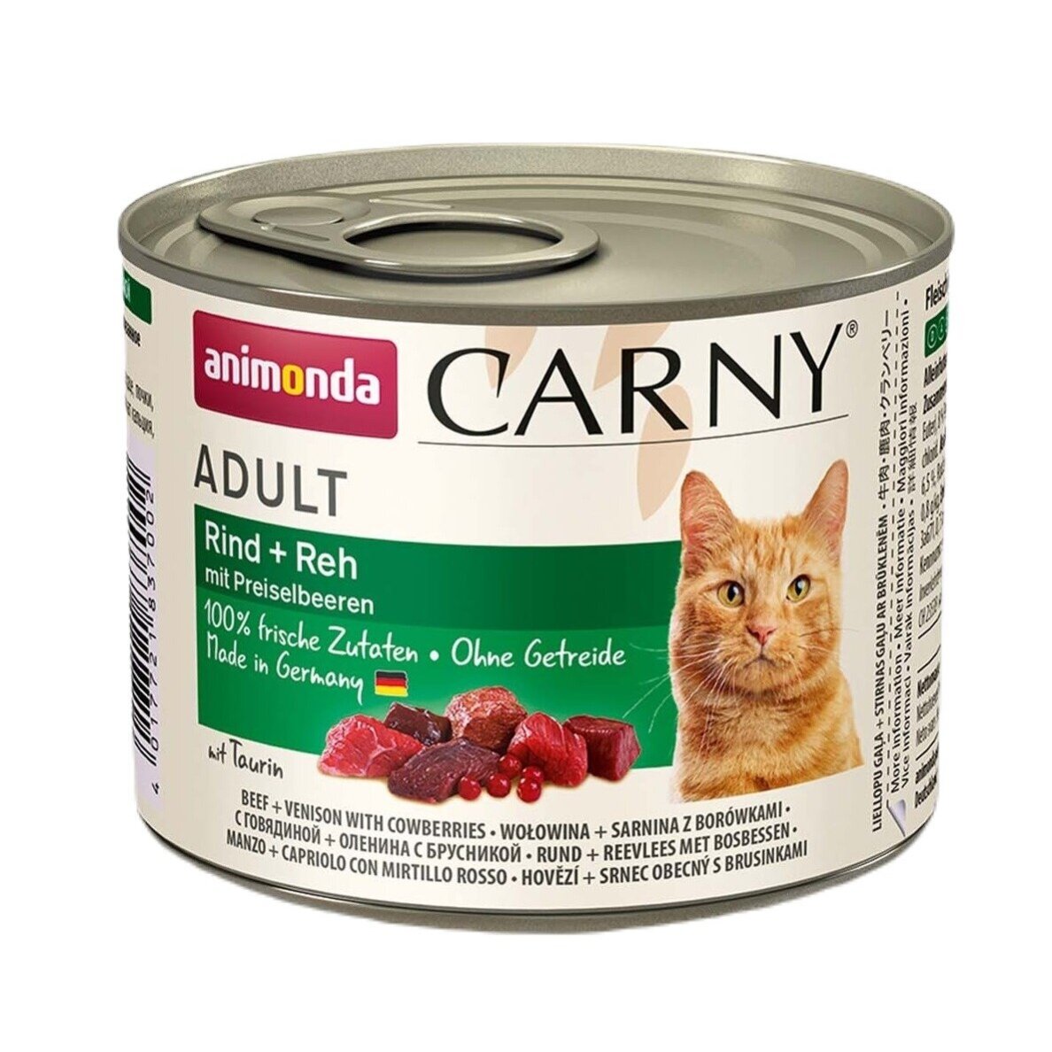 ANIMONDA Carny suaugusių kačių ėdalas su jautiena, elniena ir mėlynėmis, 200 g