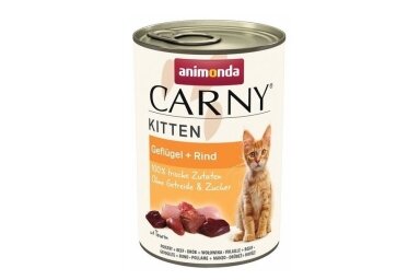 ANIMONDA Carny Kitten vaca com aves – comida húmida para gatos – 400 g