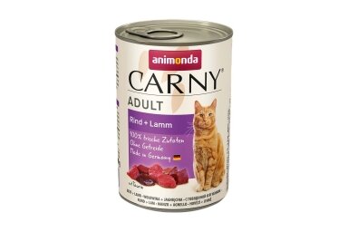 ANIMONDA Carny Adult vaca e cordeiro – comida húmida para gatos, 400 g