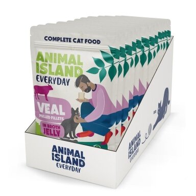 ANIMAL ISLAND Everyday Jelly Veal - šlapias kačių ėdalas - 12 x 85 g