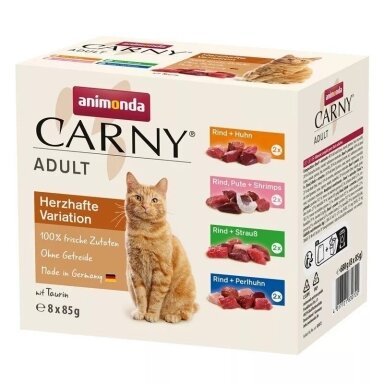 ANIMONDA Carny Adult Mix - šlapias kačių ėdalas - 8 x 85 g