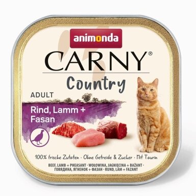 ANIMONDA Carny Country Beef, Lamb & Pheasant – šlapias kačių maistas su jautiena, ėriena ir fazanu, 100 g
