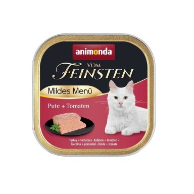 ANIMONDA Vom Feinsten Adult Mildes Menü Turkey with Tomatoes – šlapias kačių ėdalas su kalakutiena ir pomidorais, 100 g