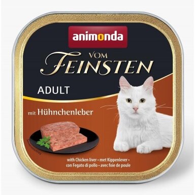 ANIMONDA Vom Feinsten su vištų kepenėlėmis – šlapias kačių maistas, 100 g