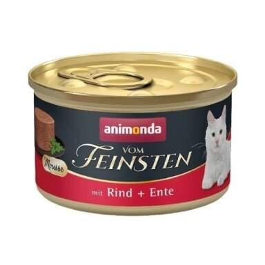 ANIMONDA Vom Feinsten Mousse su jautiena ir antiena – šlapias kačių maistas, 85 g