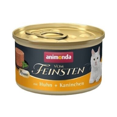 ANIMONDA Vom Feinsten Mousse su vištiena ir triušiena – šlapias kačių maistas, 85 g
