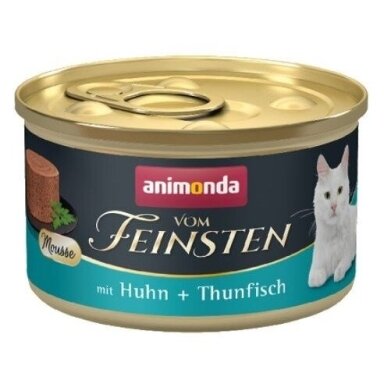 ANIMONDA Vom Feinsten Mousse su vištiena ir tunu – šlapias kačių maistas, 85 g