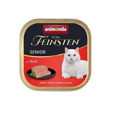 ANIMONDA Vom Feinsten Senior jautiena – šlapias maistas vyresnio amžiaus katėms, 100 g